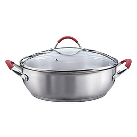 Nồi Lẩu Inox 304 Đáy Từ 5 Lớp Nắp Kính Elmich 2355789 28cm